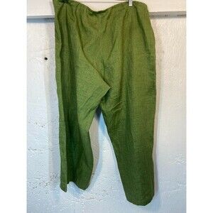 EILEEN FISHER WOMENS LARGE 25 INSEAM GREEN SIDE ZIP -1128-